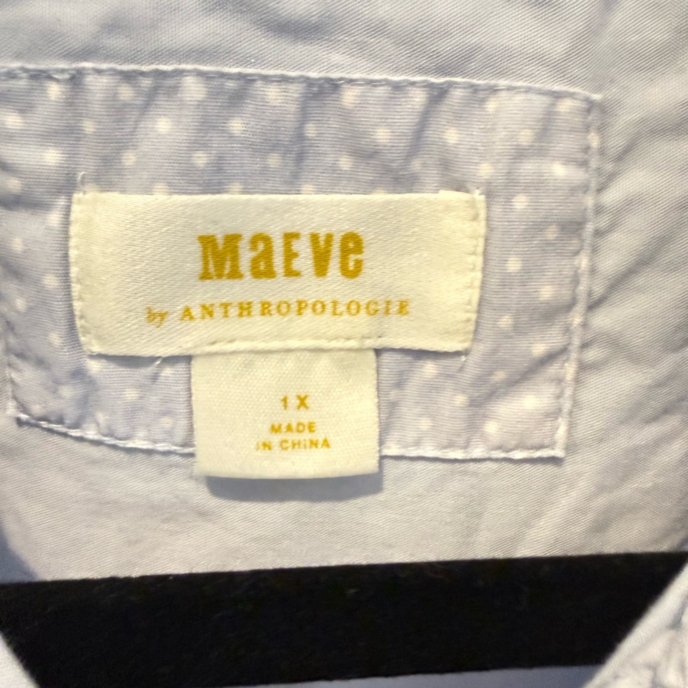 Maeve Bennet Buttondown Shirt Size 1X Sky - Picture 3 of 5